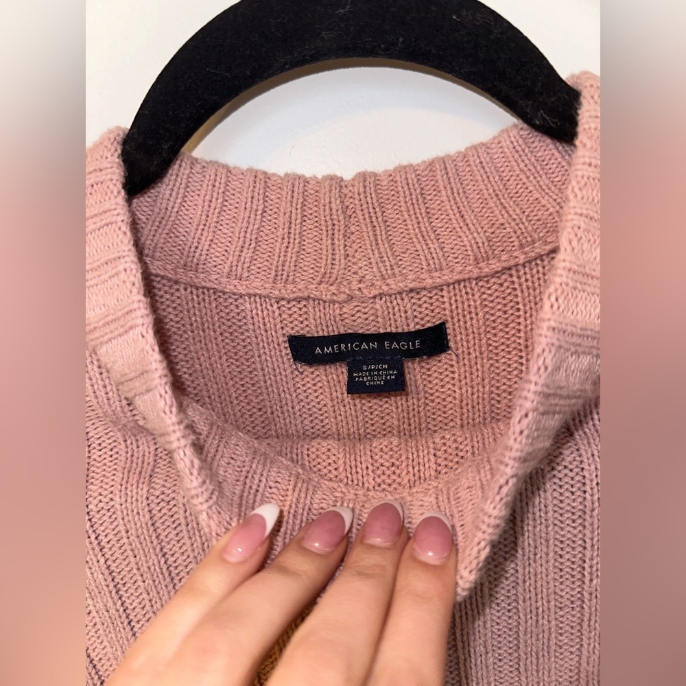 AE Cropped Rib Knit Sweater - Picture 6 of 9